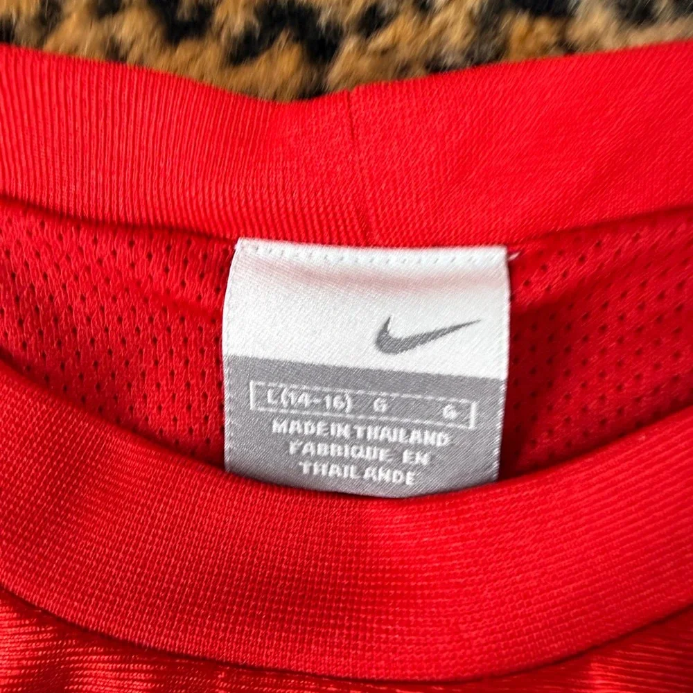 Vintage Nike Basketball Tank Top Red Navy Silver Y2K Sleeveless Jersey Boys L